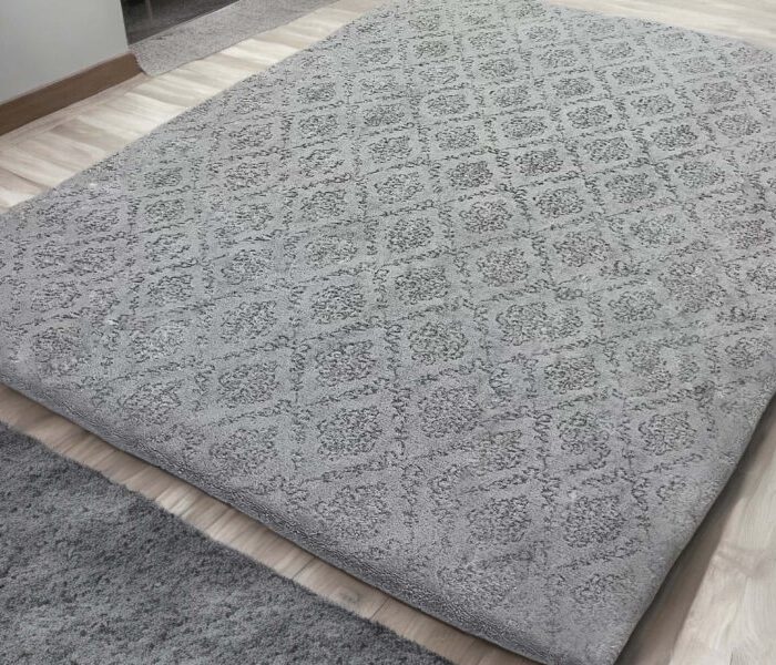Açık Gri Damask Deluxe Welsoft Halı Örtüsü