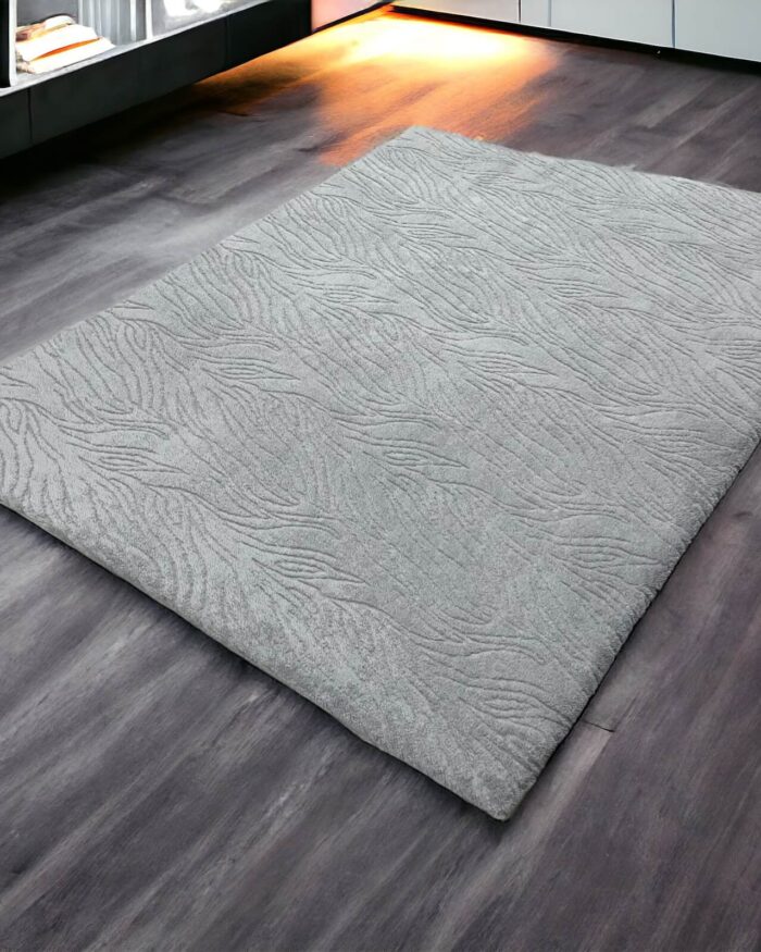 Deluxe Açık Gri Zebra Desen Welsoft Halı Örtüsü