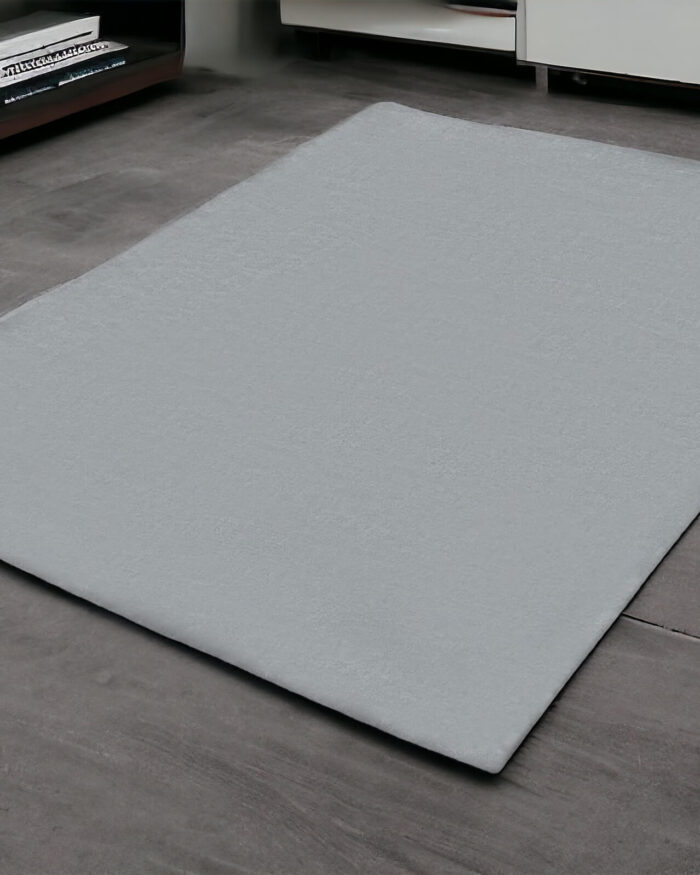 Deluxe Açık Gri Düz Desen Welsoft Halı Örtüsü