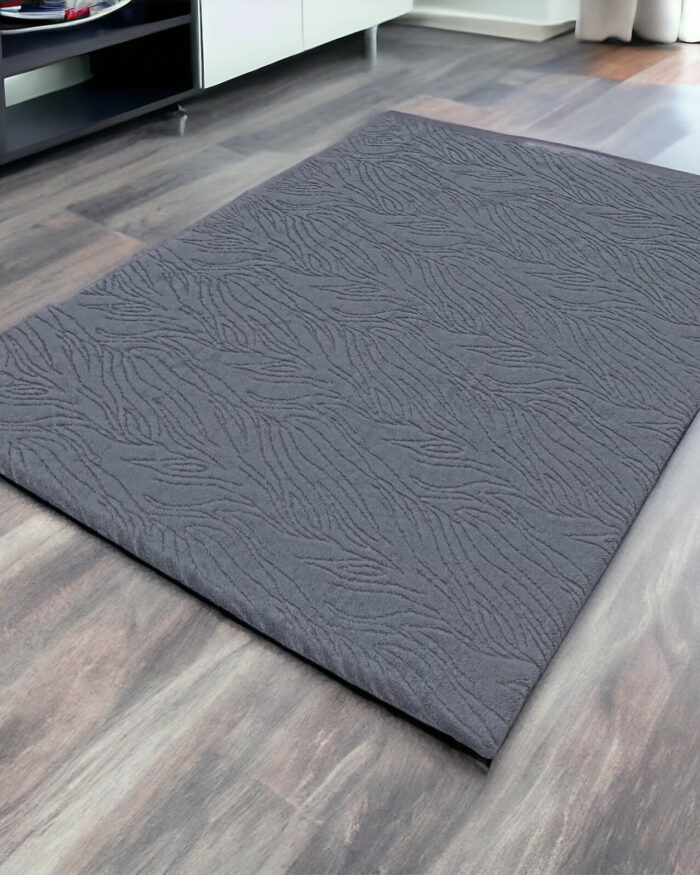 Deluxe Koyu Gri Zebra Desen Welsoft Halı Örtüsü