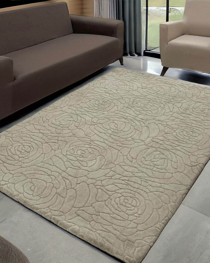 Deluxe Vizon Gül Desen Welsoft Halı Örtüsü