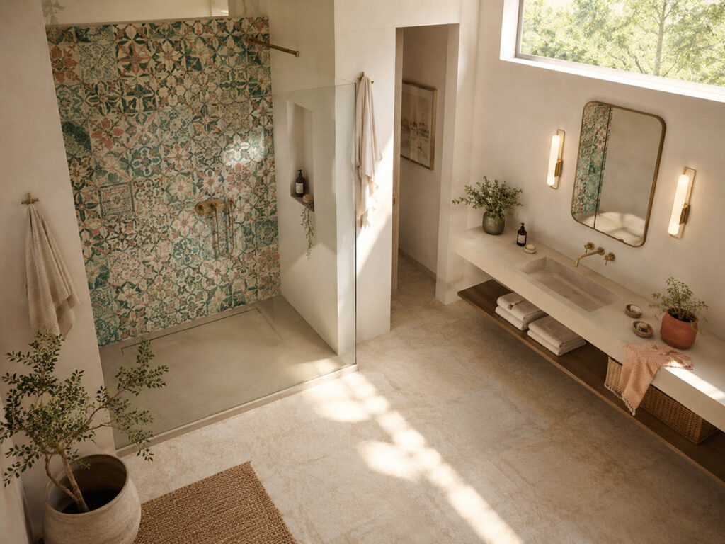 Banyolarda Patchwork Fayans Modelleri ile Hareketli Duvarlar