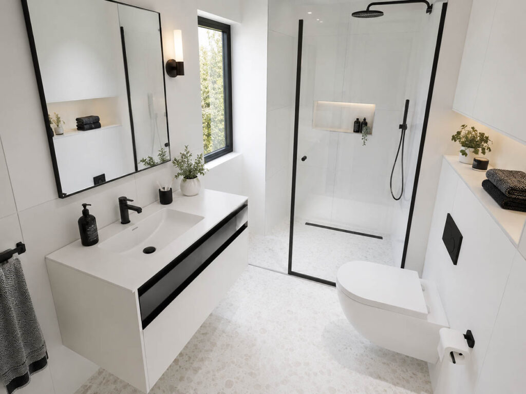 Lüks Banyo Dekorasyonunda Siyah ve Beyaz Nasıl Kullanılmalı?