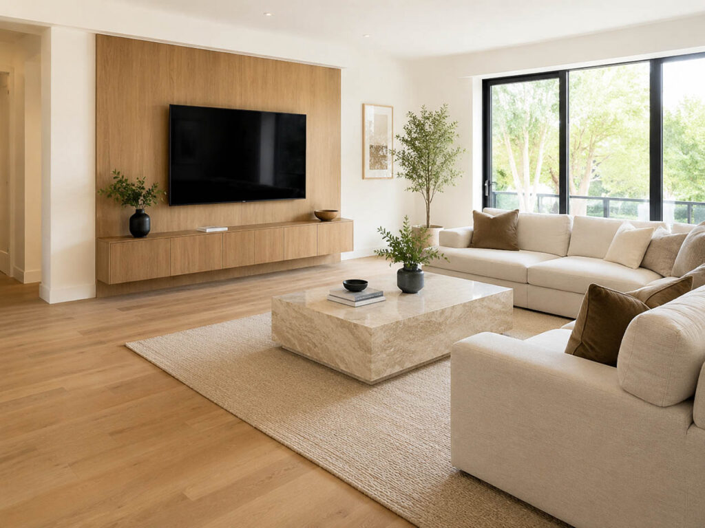 Modern Salon Zemin ve Duvar Uygulamaları