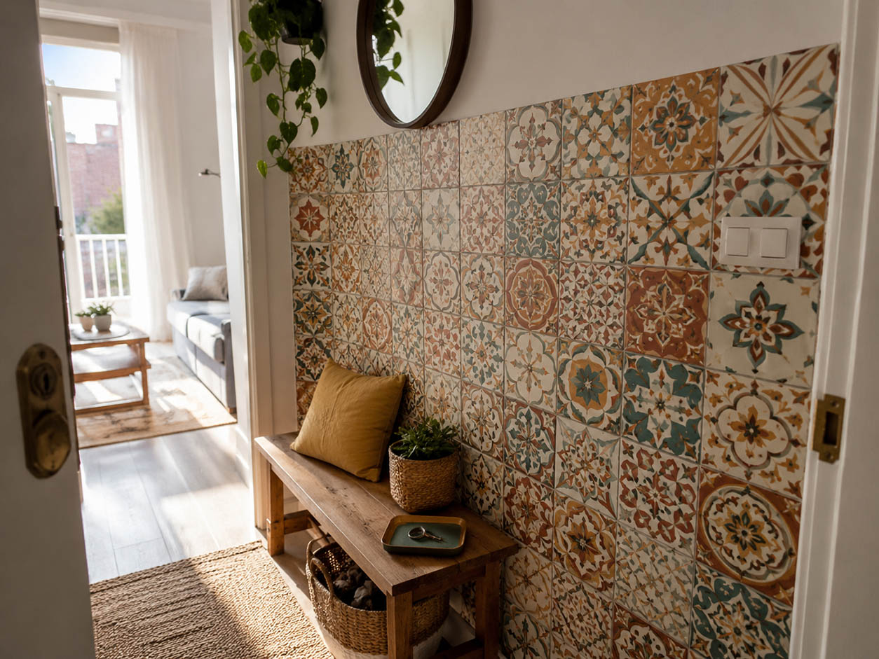 Kırmadan Dökmeden Kendinden Yapışkanlı Patchwork Fayans Fikirleri