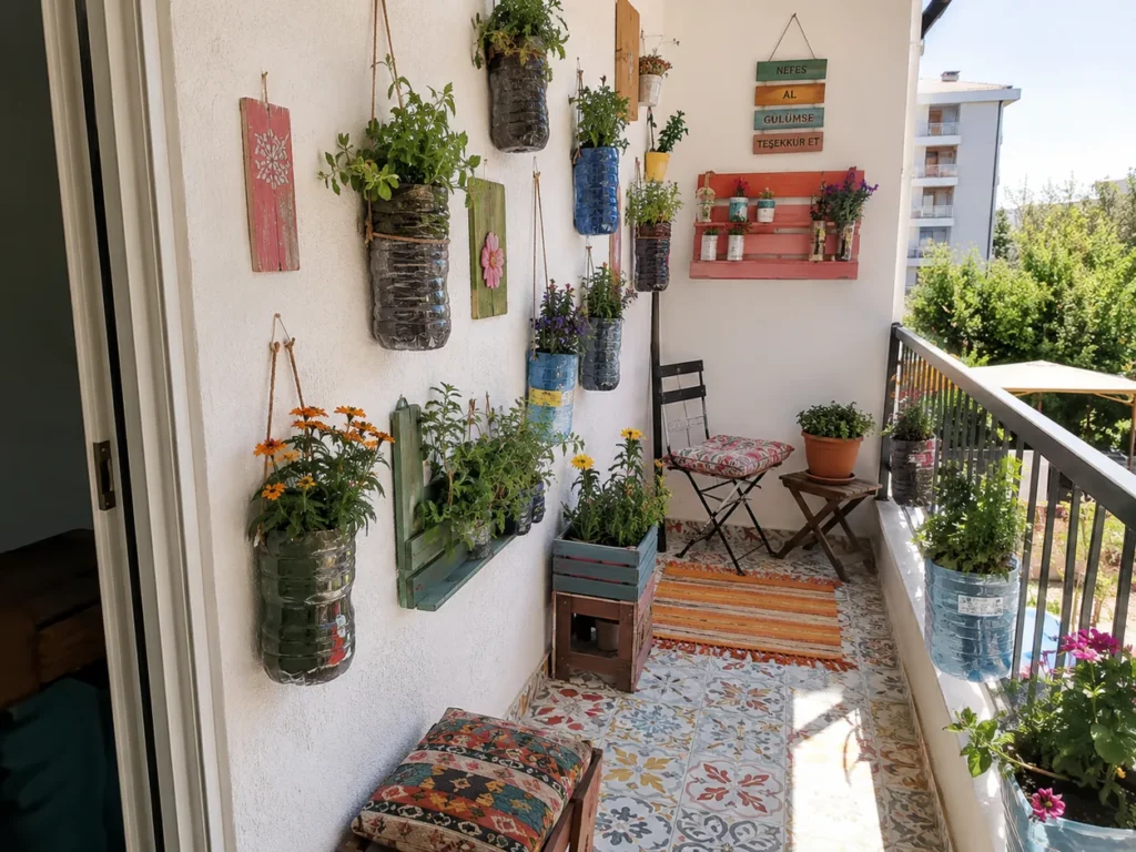 Atık Malzemelerle Balkon Duvar Süsleme Yöntemleri
