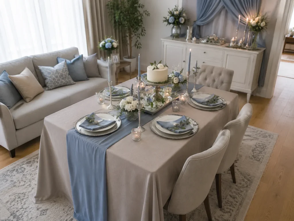 Sade ve Şık Nişan Masası Süsleme Detayları