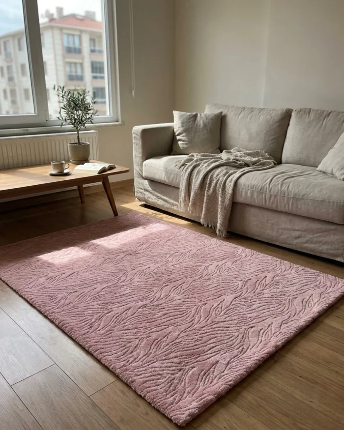 Deluxe Pudra Zebra Desen Welsoft Halı Örtüsü